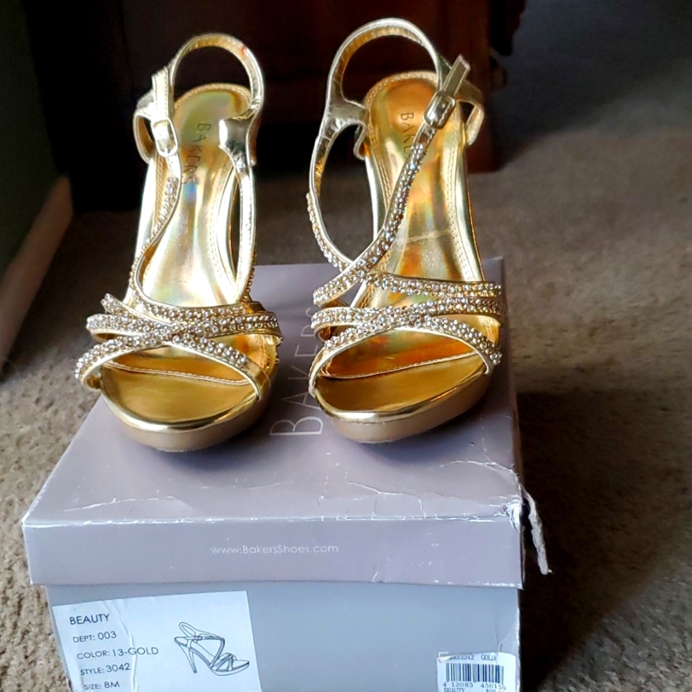 Bakers Gold Diamond High Heels